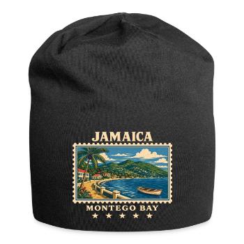 Jamaica Montego Bay Vintage Travel Brand - Jersey Beanie - black - Front