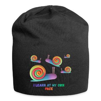 I learn at my own pace - Jersey Beanie - black - Front