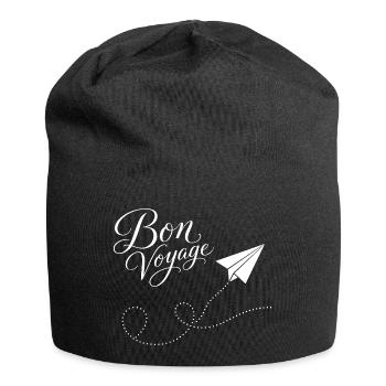 Bon Voyage Papierzug Flugzeug Motiv - Jersey-Beanie - Schwarz - Vorne