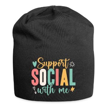 Social Worker Quote Support With Me Social Work - Jersey Beanie - black - Front