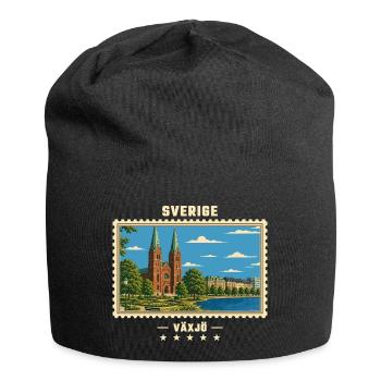Schweden Växjö Vintage Reisemarke - Jersey-Beanie - Schwarz - Vorne