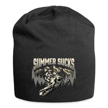 Sommer ist langweilig – Schneemobil-Winterschlittenfahrer - Jersey-Beanie - Schwarz - Vorne