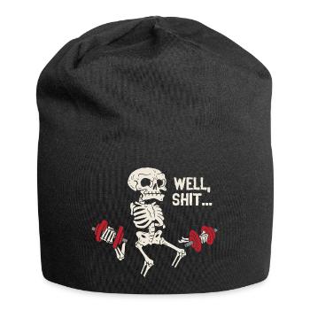 Well Shit Skeleton Lost Gym Dumbbells Halloween - Jersey-Beanie - Schwarz - Vorne