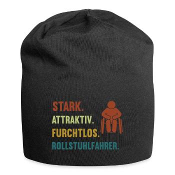 Stark Attraktiv Furchtlos Rollstuhlfahrer Rolli - Jersey-Beanie - Schwarz - Vorne
