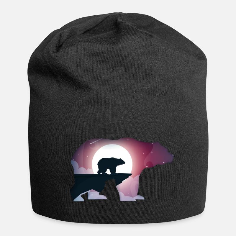bear - Jersey Beanie - black