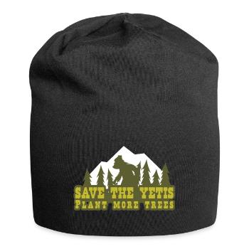 Save the Yetis, Plant more Trees Vert 2 - Jersey Beanie - black - Front