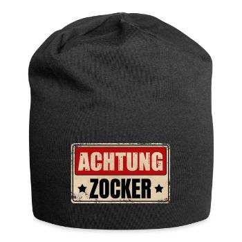 ACHTUNG ZOCKER - Jersey-Beanie - Schwarz - Vorne