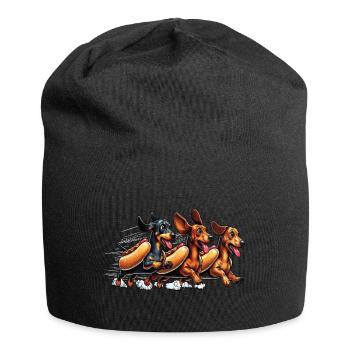 Teckel Teckel Propriétaire de teckel Hot dog - Bonnet en jersey - noir - Devant