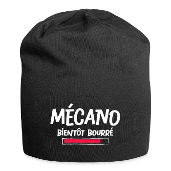 Mécano bourré mécanicien automobile alcool - Bonnet en jersey - noir - Devant