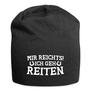 Pferdesprüche Reiter Geschenkidee - Jersey-Beanie - Schwarz - Vorne