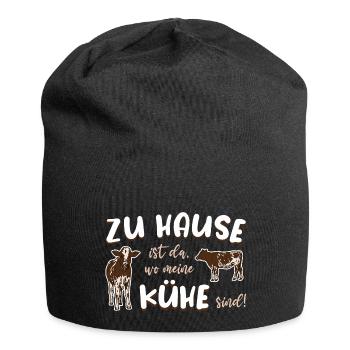 Zu Hause ist da wo meine Kühe sind - Jersey-Beanie - Schwarz - Vorne