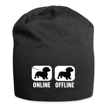 Online Offline Dackel Dachshund Dackelbesitzer - Jersey-Beanie - Schwarz - Vorne