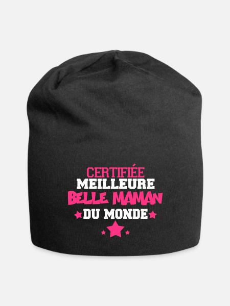 certifiée meilleure belle maman - Bonnet en jersey - noir