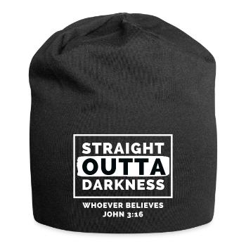 GERADE OUTTA DUNKELHEIT - Jersey-Beanie - Schwarz - Vorne