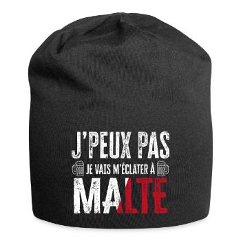 Je peux pas je vais m'éclater à Malte humour Malta - Bonnet en jersey - noir - Devant