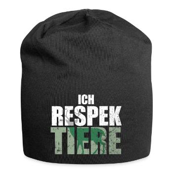 Ich Respektiere Tiere Tierschutz Hirsch Jagd - Jersey-Beanie - Schwarz - Vorne