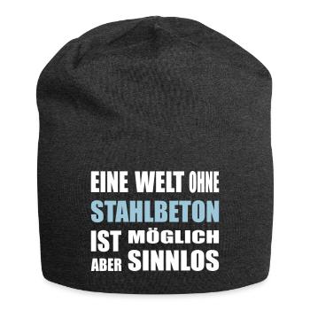 Concrete, reinforced concrete, for construction workers, cement, construction - Jersey Beanie - charcoal grey - Front