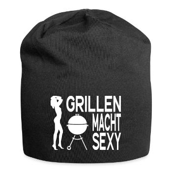 Grillen lustiger Grillspruch BBQ Männer Grill - Jersey-Beanie - Schwarz - Vorne
