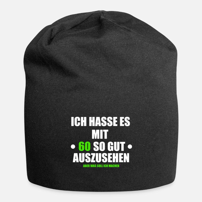 Aussehen Alter hassen 60 Geschenkidee - Jersey-Beanie - Schwarz