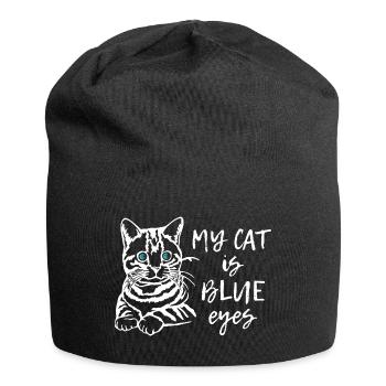 Mon chat a les yeux bleus - Bonnet en jersey - noir - Devant