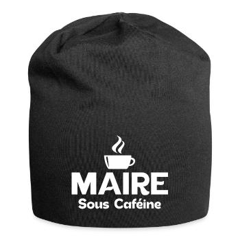 Maire sous caféine addict au café accro - Bonnet en jersey - noir - Devant