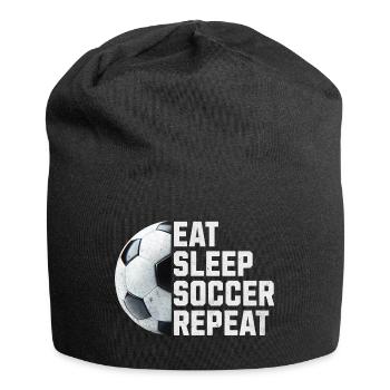 EAT SLEEP SOCCER REPEAT - Jersey-Beanie - Schwarz - Vorne