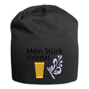 Meine Heimat Geripptes - Apfelwein - Jersey-Beanie - Schwarz - Vorne