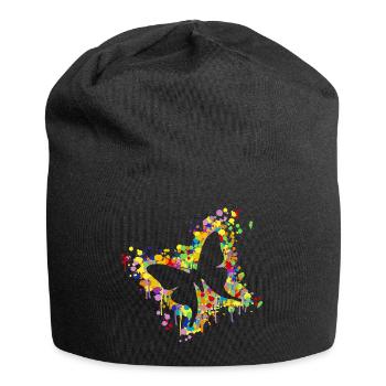 Schmetterling Splash - Jersey-Beanie - Schwarz - Vorne