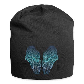 Ailes d'ange aux tons bleues - Bonnet en jersey - noir - Devant