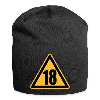 Achtung 18 - Jersey-Beanie - Schwarz - Vorne