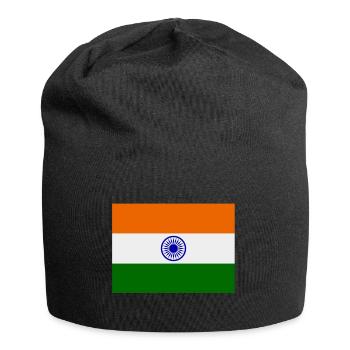 Indien-Flagge - Jersey-Beanie - Schwarz - Vorne