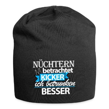 nüchtern kickern? - Jersey-Beanie - Schwarz - Vorne