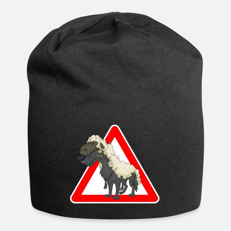 loup - Bonnet en jersey - noir