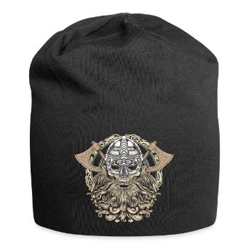 Tête de crâne tête de Viking Valhalla Odin cadeau - Bonnet en jersey - noir - Devant