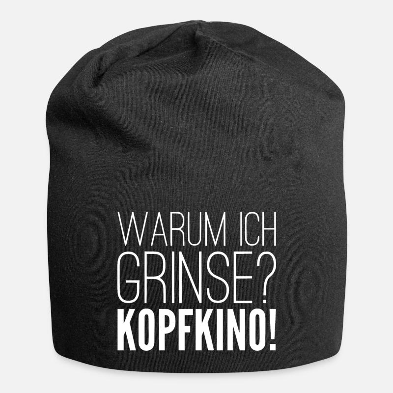 Why am I smiling? HEAD KINO! - Jersey Beanie - black