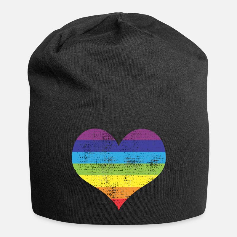 heart - Jersey Beanie - black