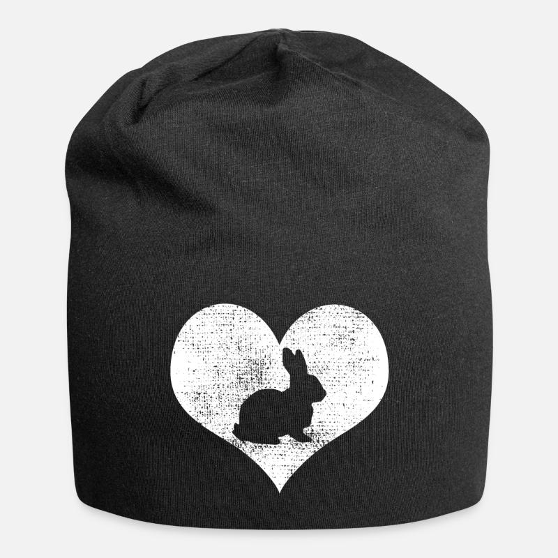 Ich Liebe Hasen - Jersey-Beanie - Schwarz