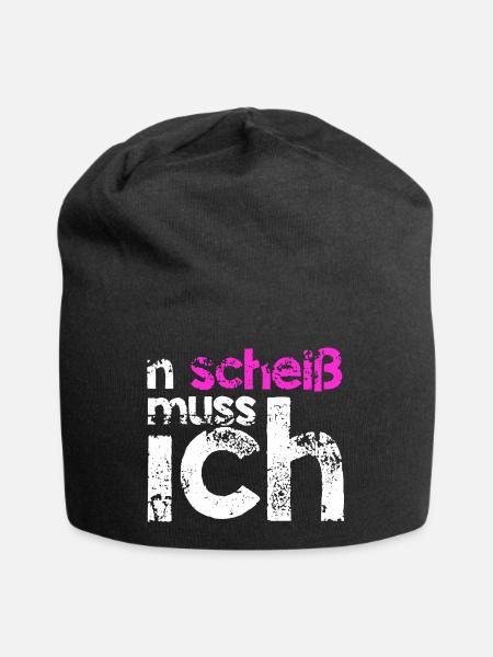 n scheiss muss ich Geschenkidee pink - Jersey-Beanie - Schwarz