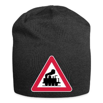 Vorsicht Eisenbahn - Jersey-Beanie - Anthrazit - Vorne