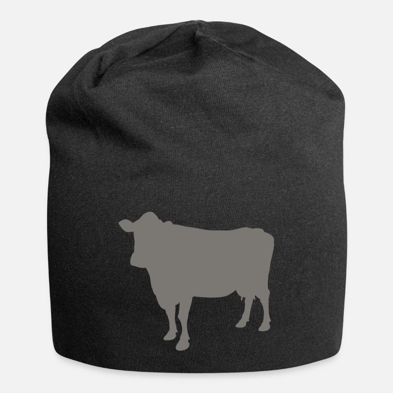 Kuh - Jersey-Beanie - Schwarz
