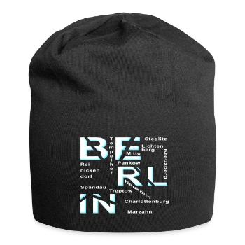 Berlin - Jersey-Beanie - Schwarz - Vorne
