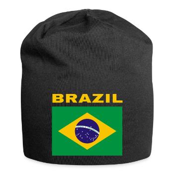Brazilian Flag Brazil Bandeira Proud Brasileno - Jersey Beanie - black - Front