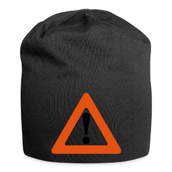 Platte Gefahr icon aus dem Dreieck ausrufen - Jersey-Beanie - Schwarz - Vorne