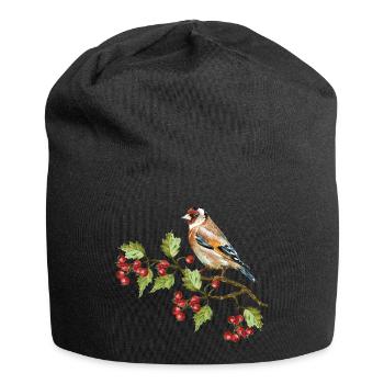 Bunter Vogel - Jersey-Beanie - Schwarz - Vorne