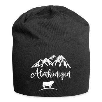 Alm Berge Tirol Schweiz Bayern Almkönigin Kuh Berg - Jersey-Beanie - Schwarz - Vorne