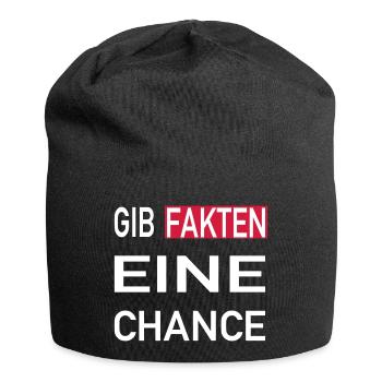 Gib Fakten eine Chance - Jersey-Beanie - Schwarz - Vorne