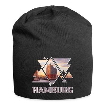 Hamburg Germany Elbphilharmonie Harbour Skyline - Jersey Beanie - black - Front