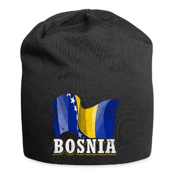 Bosnien Flagge - Jersey-Beanie - Schwarz - Vorne