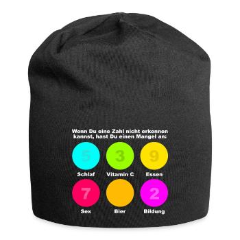 Mangelerscheinung Bier - Jersey-Beanie - Schwarz - Vorne