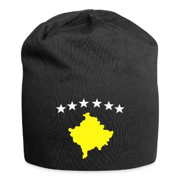 Kosovo Flagge - Jersey-Beanie - Schwarz - Vorne